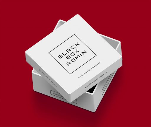 Mockup einer Kiste im Design von Black Box Romin