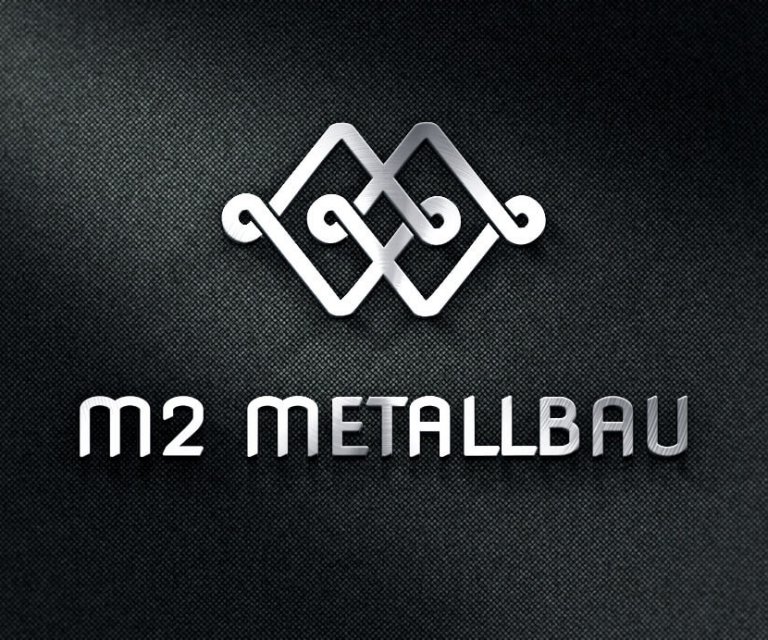 Logo M2 Metallbau in metalloptik frontal